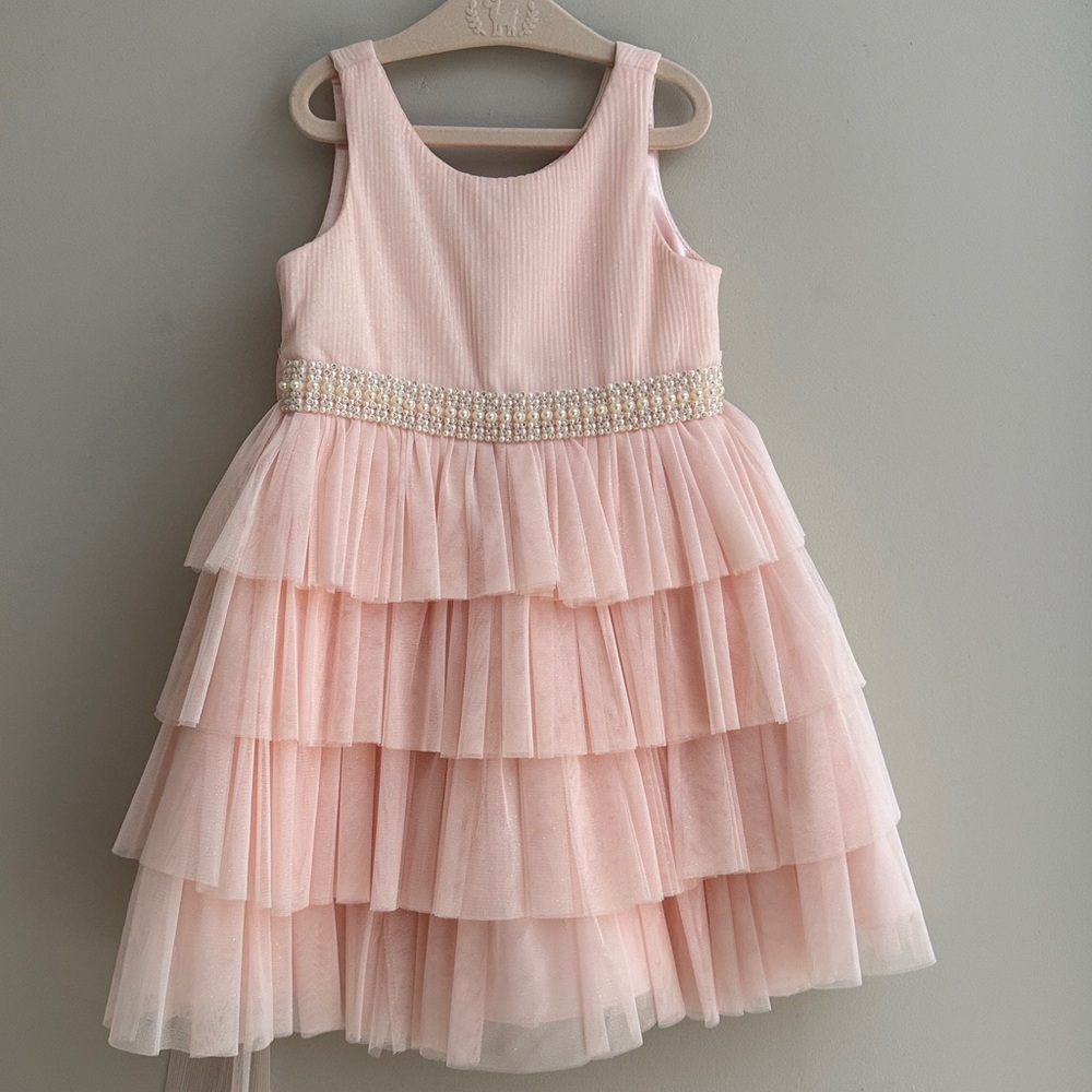 Fancy pink tulle party dress